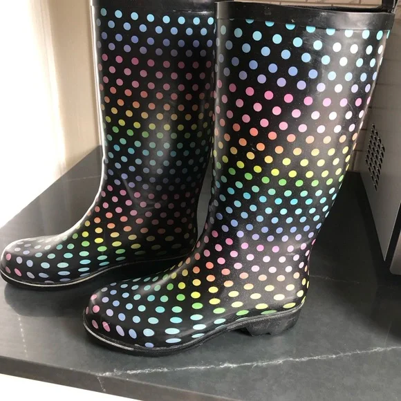 Colorful Polka Dot Rain Boots - Picture 4 of 7